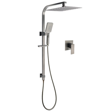 WELS Gun Metal Twin Shower Head Square Set 12
