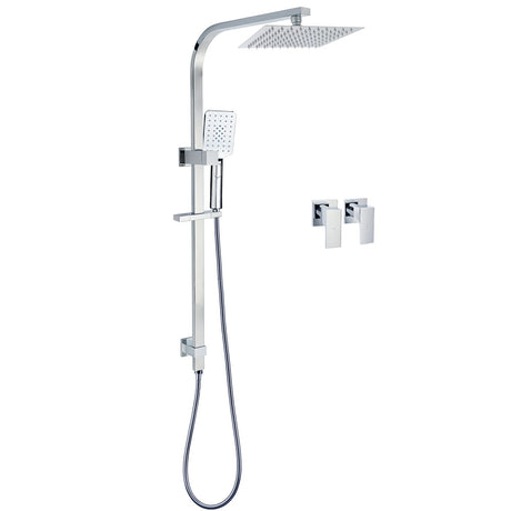 Chrome Twin Square Shower Set 8