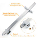 Chrome Twin Square Shower Set 8" Rain Shower Head 3 Function Handheld Rail Arm Taps