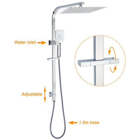 Chrome Dual Square Shower Set 12