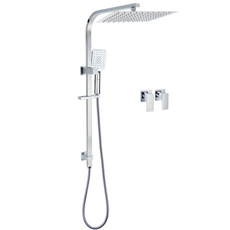 Chrome Twin Square Shower Set 12
