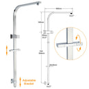 WELS 2IN1 Square Shower Head Set 10" Rain Handheld Sliding Rail Arm Inbuilt Diverter