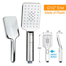 WELS 2IN1 Square Shower Head Set 10" Rain Handheld Sliding Rail Arm Inbuilt Diverter