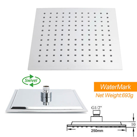 WELS 2 in 1 Square Shower Head Set 10