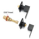 Matt Black Brass 1/4 Turn Round Hot Cold Tap Wall Set For Shower Vanity Spout