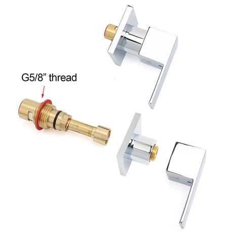 Watermark Chrome Square 1/4 Turn Wall Twin Taps Brass For Shower Head Vanity Basin Spout