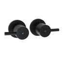 Watermark Black 1/4 Turn Twin Shower Taps Hot Cold Round Set Bath Vanity Mixer
