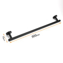 Matt Black 600mm Long Single Towel Rack Rail Holder Stainless Steel Hanger Bar