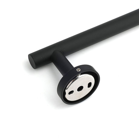 Matt Black 600mm Long Single Towel Rack Rail Holder Stainless Steel Hanger Bar