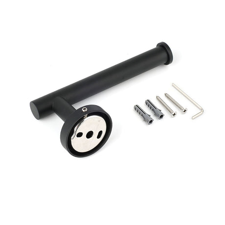 Matt Black Round Stainless Steel Toilet Paper Roll Tissue Holder Bathroom Wall