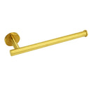Bathroom Brushed Gold Round Towel Rack Holder Hook Clothes Hanger Wall Mounted