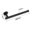 Bathroom Matt Black Round Towel Rack Holder Hook Clothes Hanger Stainless Steel