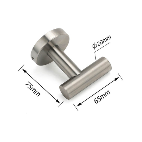 Brushed Nickel Robe Hook Hanger Organizer Bathroom Stainless Steel Accessory Kit