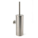 Brushed Nickel Silver Round Toilet Brush Stainless Steel Wall Mounted Holder Cup