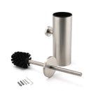 Brushed Nickel Silver Round Toilet Brush Stainless Steel Wall Mounted Holder Cup
