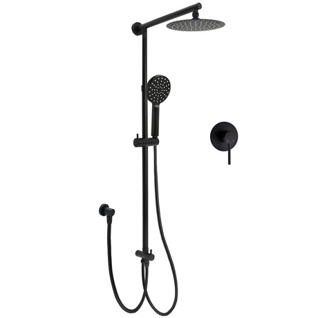 WELS Matt Black Twin Shower 8