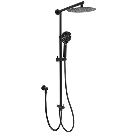 Matt Black Dual Round Shower Set 10