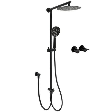 Matt Black Round Dual Shower Set 10