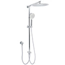 WELS Chrome Round Large 12" Rain Shower Head 3 Modes Handheld Wall Arm Rail 2in1 Set