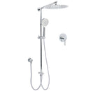 WELS Round 12" Rain Dual Shower Head 3 Modes Handheld Wall Rail Chrome Mixer Valve Set