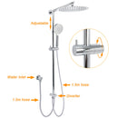 WELS Round 12" Rain Dual Shower Head 3 Modes Handheld Wall Rail Chrome Mixer Valve Set
