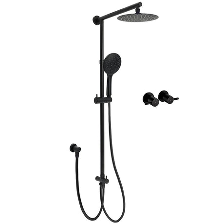 WELS Matt Black Twin Shower 8