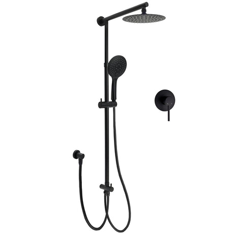 WELS Matt Black Twin Shower 8