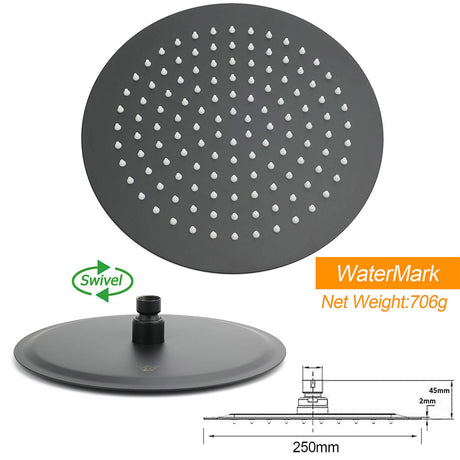 WELS Dual Black Round Shower Set 10