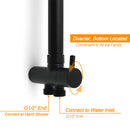 Matte Black Large 12" Twin Round Shower Head Set Handheld Diverter Rail Wall Arm