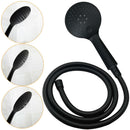Matte Black Large 12" Twin Round Shower Head Set Handheld Diverter Rail Wall Arm