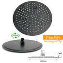 Matte Black Large 12" Twin Round Shower Head Set Handheld Diverter Rail Wall Arm