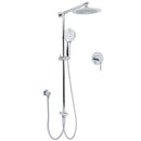 WELS Chrome Round 9" Rainfall Dual Shower Head & Handheld Sliding Rail Wall Arm + Single Mixer