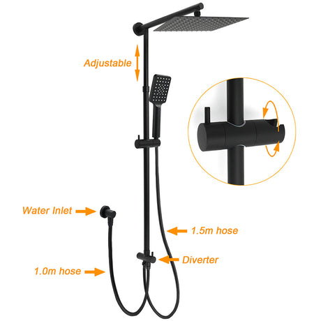 WELS Matt Black 2in1 Set Square 10