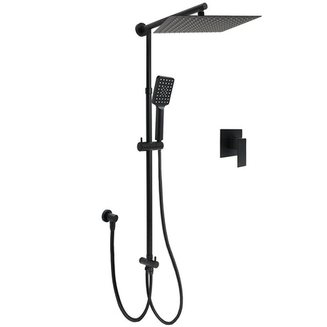 Matt Black Dual Shower Large 12