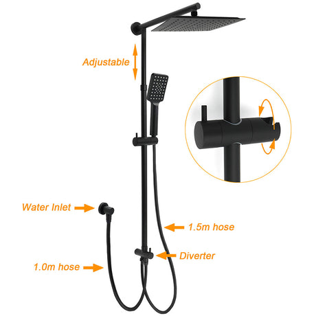 WELS Matt Black 2in1 Square 10