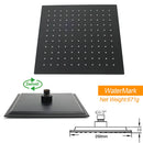 WELS Matt Black 2in1 Square 10" Rain Shower Head 3 Mode Handheld Adjustable Rail Twin Taps Set