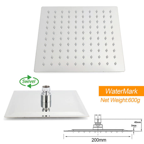 Chrome Square Twin Rain Shower 8