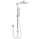 Chrome Square 8" Rain Shower Head 3 Mode Handheld Sliding Rail Arm 2 IN 1 Set Diverter