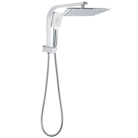 WELS Dual Square Shower Head 3 Mode Handheld Diverter Wall Arm 10
