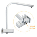 WELS Twin Square 10" Rain Shower Head 3 Mode Handheld Diverter Wall Arm Taps Valve