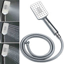 WELS Twin Square 10" Rain Shower Head 3 Mode Handheld Diverter Wall Arm Mixer Set