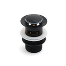 Matt Black Brass 32mm Push Pop Up Waste Plug Overflow Basin Sink Drain Outlet