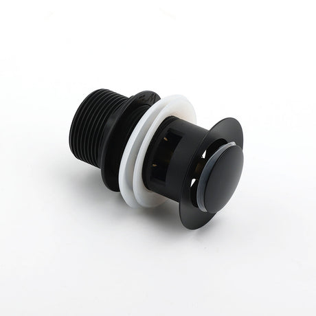 Matt Black Brass 32mm Push Pop Up Waste Plug Overflow Basin Sink Drain Outlet
