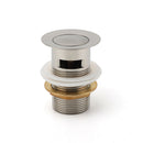 Brushed Nickel 32mm Push Pop Up Waste Plug Overflow Basin Sink Drain Outlet Kit