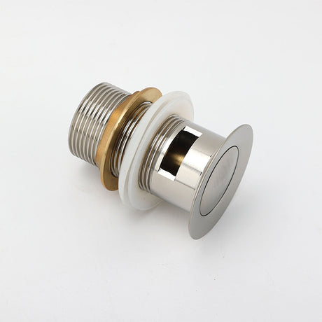 Brushed Nickel 32mm Push Pop Up Waste Plug Overflow Basin Sink Drain Outlet Kit
