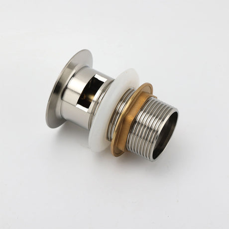 Brushed Nickel 32mm Push Pop Up Waste Plug Overflow Basin Sink Drain Outlet Kit