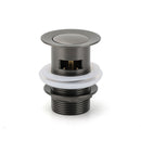 Gun Metal Brass 32mm Push Pop Up Plug Overflow Basin Sink Drain Outlet Waste Kit