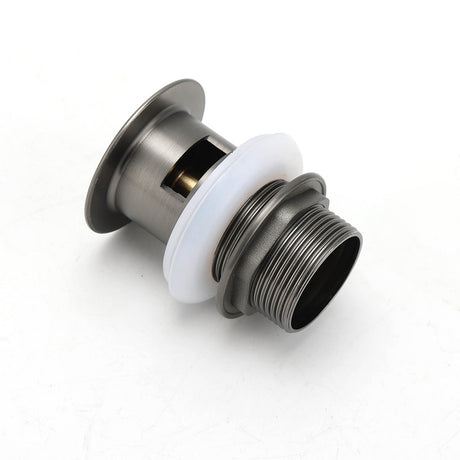Gun Metal Brass 32mm Push Pop Up Plug Overflow Basin Sink Drain Outlet Waste Kit