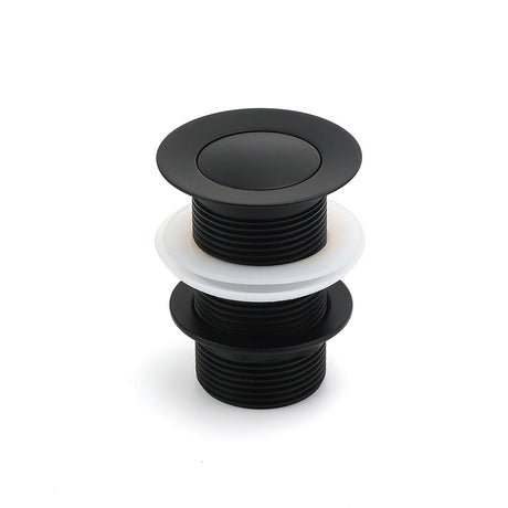 Matt Black Watermark 32mm Pop Up Push Brass Waste Plug No Overflow Basin Drain