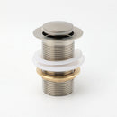 Brushed Nickel 32mm Push Pop Up Waste Plug Non-Overflow Basin Sink Drain Outlet